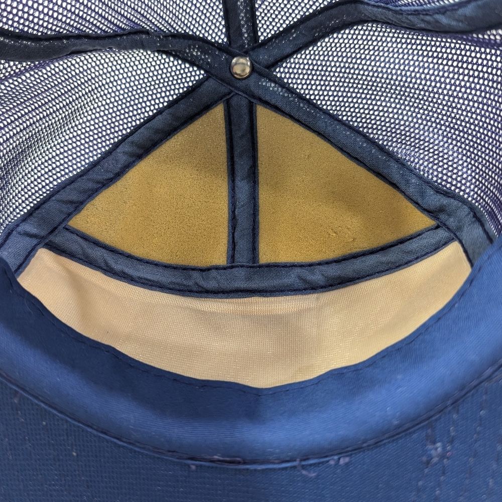 Vtg Goodyear Tires Trucker Hat‎ Blue Yellow Snapback Mesh Cap Retro - Picture 5 of 5